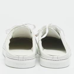 Pre Owned Hermes Keep Size 43 White Leather Mules Sneakers 