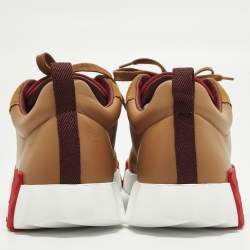 Pre Owned Hermes Bouncing Size 42 Brown Leather and Suede Low Top Sneakers