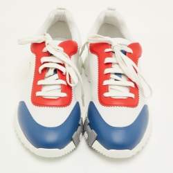 Pre Owned Hermes Bouncing Size 42 Multicolor Canvas and Leather Sneakers