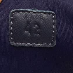 Pre Owned حذاء رياضي هيرمس بونسنج شبكي وزبدي أزرق مقاس 42