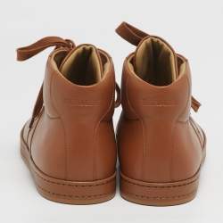 مملوكة مسبقًا Hermes Daydream Size 41.5 Brown Leather High Top Sneakers