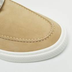 Pre Owned Hermes Game Size 42 Beige Suede Slip On Sneakers