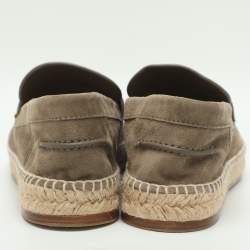 Pre Owned Hermès Trip Size 41 Etoupe Grey Suede Loafers