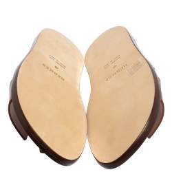 Hermes Brown Leather Izmir Sandals Size 41