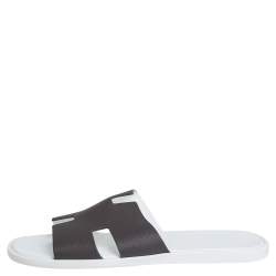 Pre Owned Hermes Brown Leather Izmir Sandals Size 45