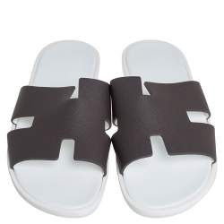 Pre Owned Hermes Brown Leather Izmir Sandals Size 45