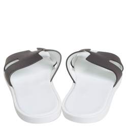 Pre Owned Hermes Brown Leather Izmir Sandals Size 45