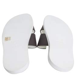 Pre Owned Hermes Brown Leather Izmir Sandals Size 45