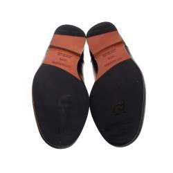 Pre Owned Hermes Noir Chevre Leather Tenor Loafers Size 42