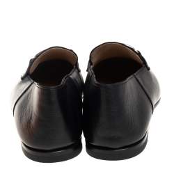 Pre Owned Hermes Noir Chevre Leather Tenor Loafers Size 42