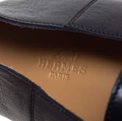 Pre Owned Hermes Noir Chevre Leather Tenor Loafers Size 42