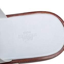 Hermes White Leather Arles Mules Size 43
