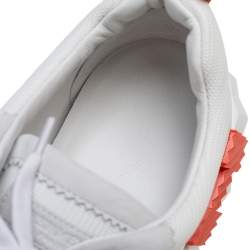 Hermes White Suede and Fabric Bouncing Sneakers Size 46