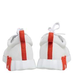 Hermes White Suede and Fabric Bouncing Sneakers Size 46
