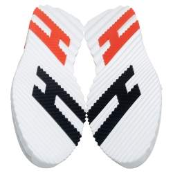 Hermes White Suede and Fabric Bouncing Sneakers Size 46