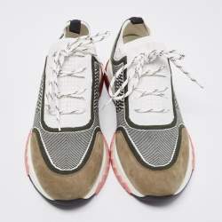 Hermes Multicolor Fabric and Leather Addict Sneakers Size 40