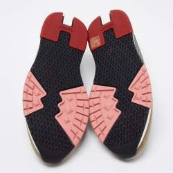 Hermes Multicolor Fabric and Leather Addict Sneakers Size 40