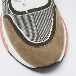 Hermes Multicolor Fabric and Leather Addict Sneakers Size 40