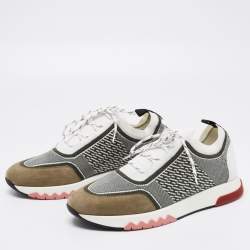 Hermes Multicolor Fabric and Leather Addict Sneakers Size 40