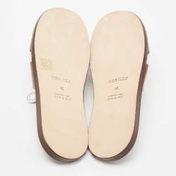 Hermes Brown Leather Izmir Sandals Size 42