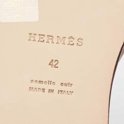 Hermes Brown Leather Izmir Sandals Size 42