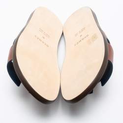 Hermès Brown Leather Izmir Slide Sandals Size 41