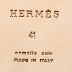 Hermès Brown Leather Izmir Slide Sandals Size 41