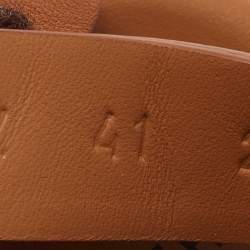 Pre Owned Hermes Brown Leather Electric Slingback Sandals Size 41