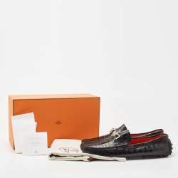 Hermes Black Matt Crocodile Niloticus Irving Loafers Size 45