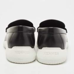 Hermes Black Leather Slip On Sneaker Loafers Size 43.5