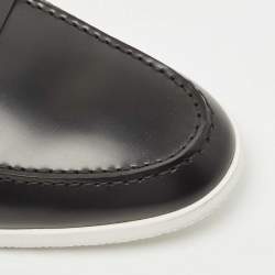 Hermes Black Leather Slip On Sneaker Loafers Size 43.5