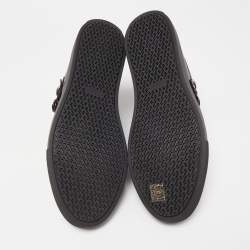 Hermes Black Leather Studded Lennox High Top Sneakers Size 43.5