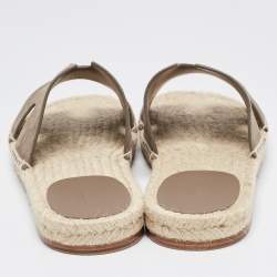 Hermes Brown Suede Antigua Flat Slides Size 41