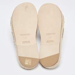 Hermes Brown Suede Antigua Flat Slides Size 41
