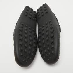 Hermes Black Leather Alessandro Slip On Loafers Size 44