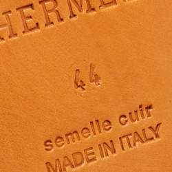 Pre Owned Hermès Black Leather Kentucky Loafers Size 44