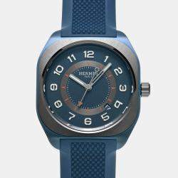 Hermes Blue Ceramic Titanium H08 SP1.744 Automatic Men's Wristwatch 39 mm