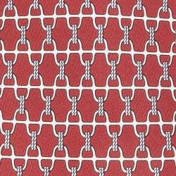 Pre Owned Hermes Red Stirrup Print Silk Classic Tie