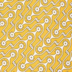 Pre Owned Hermes Yellow Printed Silk Traditional Tie