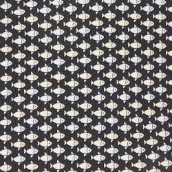 Pre Owned Hermes Black Fish Print Silk Traditional Tie