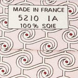 Pre Owned Hermès Light Pink Geometric Print Silk Traditional Tie
