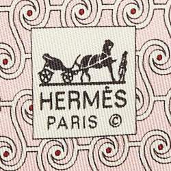 Pre Owned Hermès Light Pink Geometric Print Silk Traditional Tie