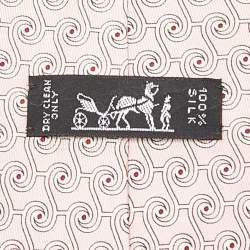 Pre Owned Hermès Light Pink Geometric Print Silk Traditional Tie