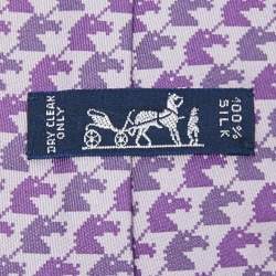 Pre Owned Hermes Purple Pixel Animal Print Silk Traditional Tie