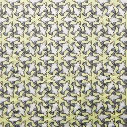 Pre Owned Hermès Lime Green Dove Print Silk Traditional Tie