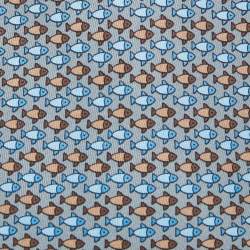 مملوكة مسبقًا Hermès Grey Fish Print Silk Classic Tie