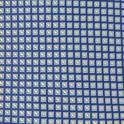 Pre Owned Hermès Dark Blue Dotted Check Pattern Silk Traditional Tie