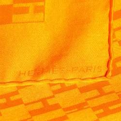 Hermès Orange Silk Petit Gavroche Handkerchief 