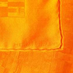 Hermès Orange Silk Petit Gavroche Handkerchief 