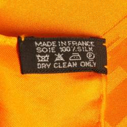 Hermès Orange Silk Petit Gavroche Handkerchief 
